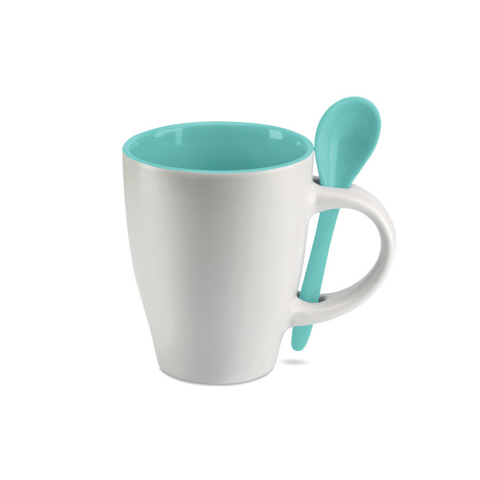 Mug céramique 250 ml avec cuillère personnalisé DUAL