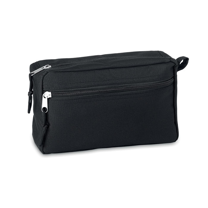 Trousse de toilette RPET 600D personnalisée BETTER & SMART, Noir