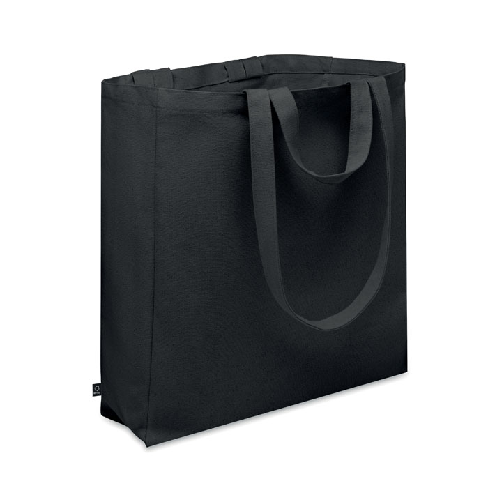 Sac shopping recyclé 380 g/m² personnalisé GAVE COLOUR, Noir