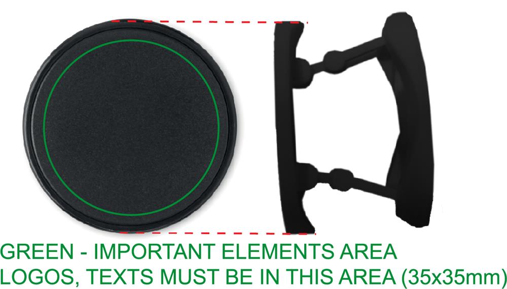 Support téléphone rond pliable ABS personnalisé DOT, devant (étiquette numérique)