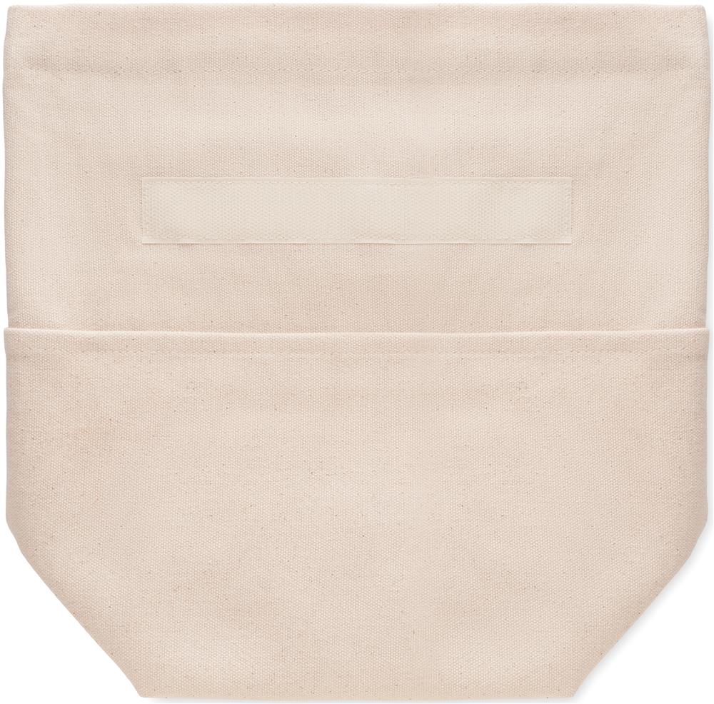Sac isotherme coton recyclé beige personnalisé RECOBA, devant poche