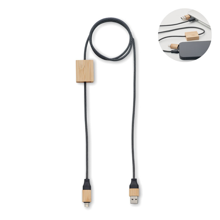 Câble de charge 60 W bambou personnalisé CABOO