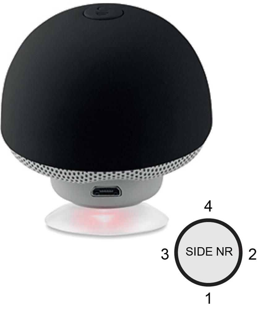 Enceinte champignon à ventouse personnalisée MUSHROOM, côté 4