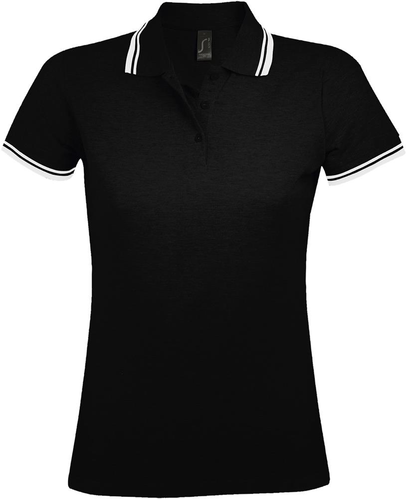 Polo femme col contrasté personnalisé PASADENA WOMEN, devant