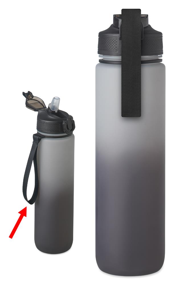 Gourde de sport RPET 1 L à paille personnalisée ACTIVATE, milieu sangle