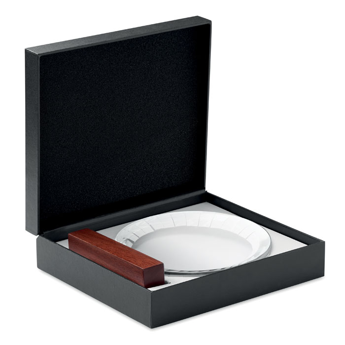 Trophée cristal rond 15 cm personnalisé KEEN