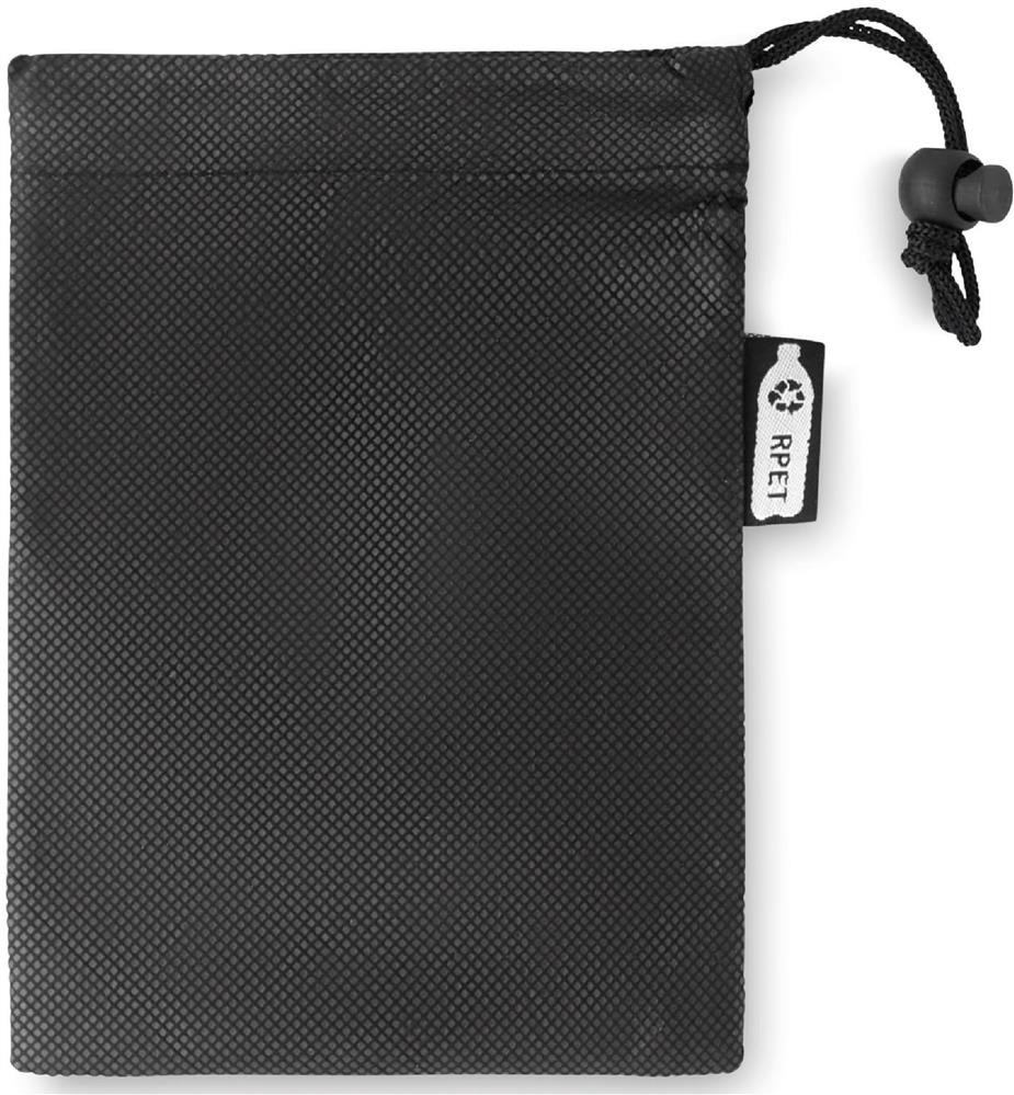 Serviette de sport RPET 30x80 cm personnalisée TUKO RPET, pochette côté 1
