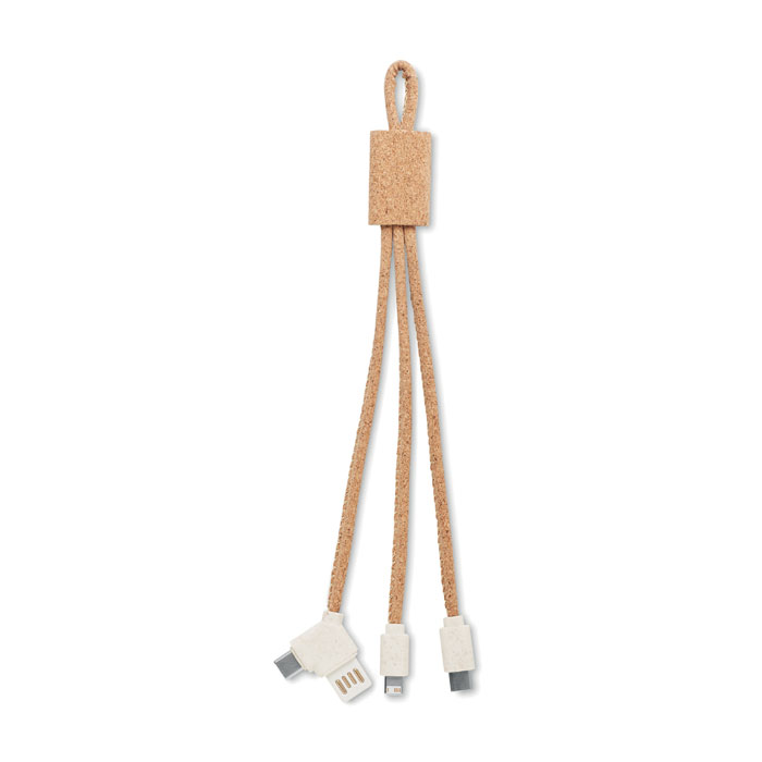 Câble de charge 3 en 1 liège personnalisé CABIE