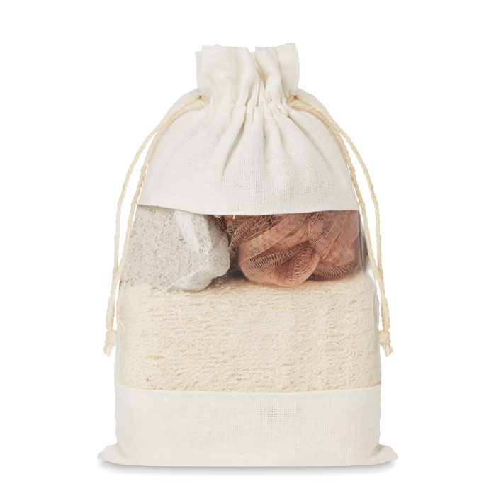 Set de bain en sac jute personnalisé CUIDA SET