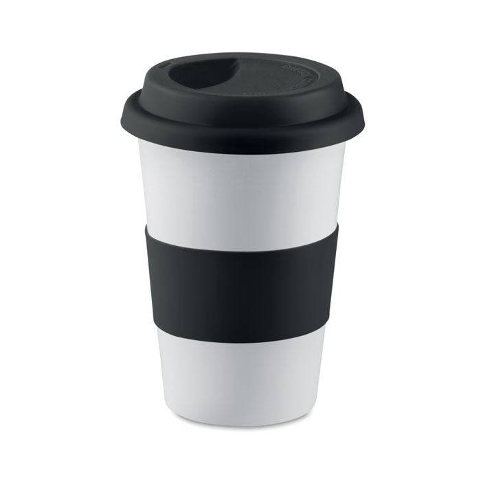 Mug porcelaine 400 ml avec couvercle personnalisé TRIBECA