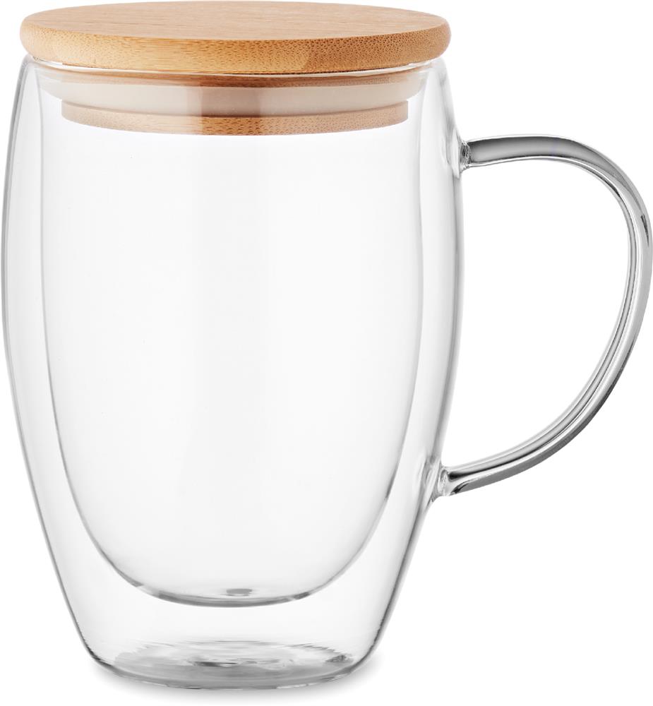 Mug verre double paroi 350 ml personnalisé TIROL, droite