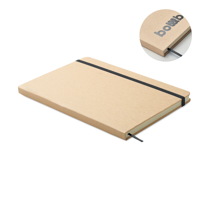Carnet A5 couleur révélée au laser personnalisé ROUTE, Noir
