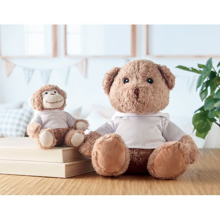 Peluche ourson 25 cm avec sweat personnalisée JOHN