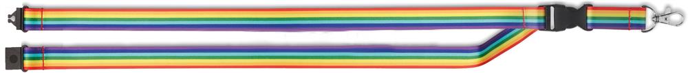 Lanyard RPET arc-en-ciel personnalisé BOWYARD, sangles dos