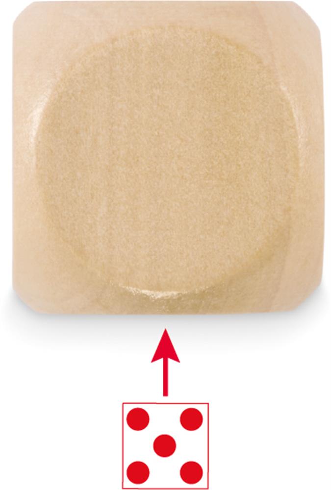 Dé en bois 3 cm personnalisé DADIN, côté 1