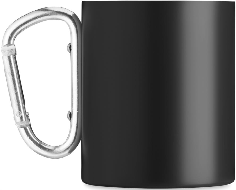Tasse isotherme inox mousqueton personnalisée TRUMBA, gauche