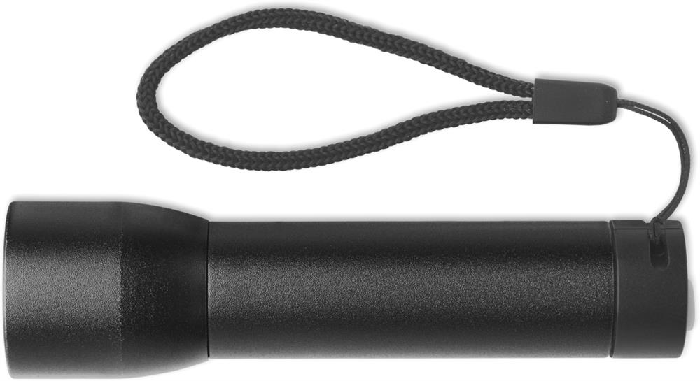 Lampe torche zoom aluminium recyclé personnalisée LUMEZO, côté 1