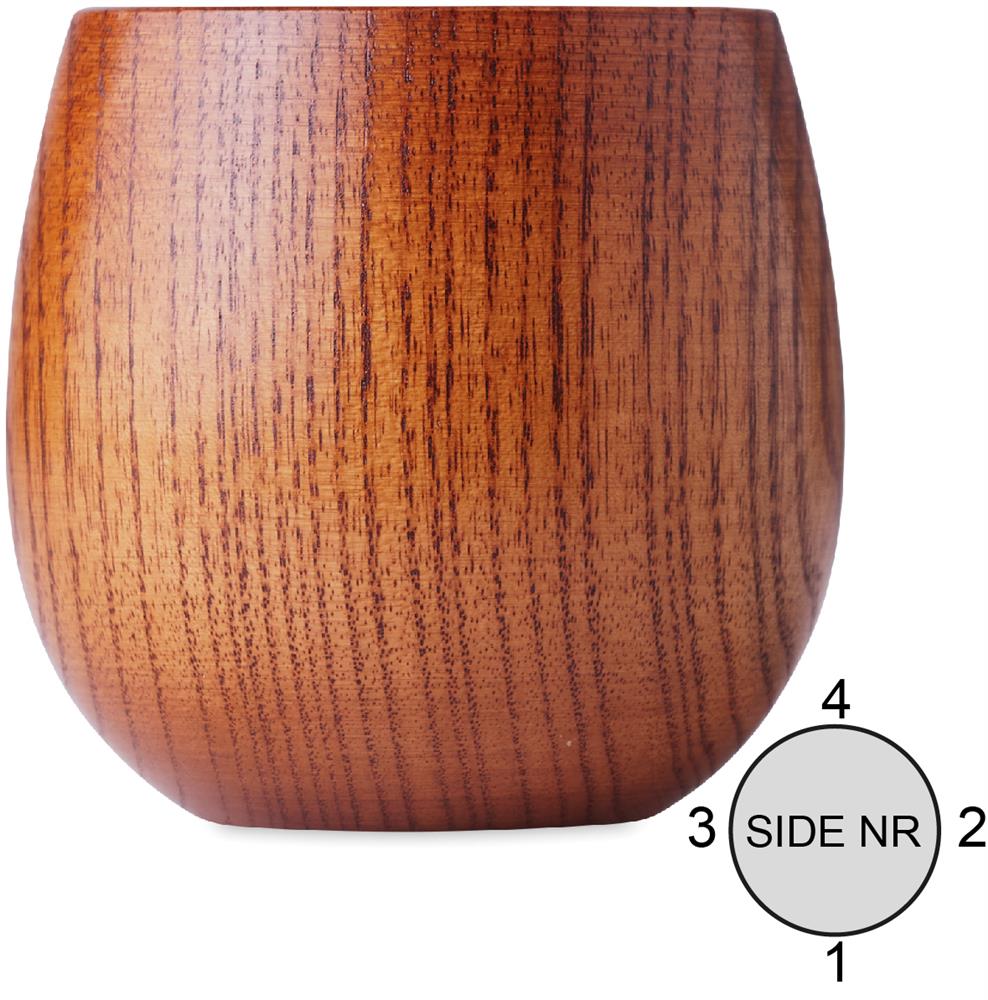 Gobelet en bois de chêne 250 ml personnalisé OVALIS, côté 2