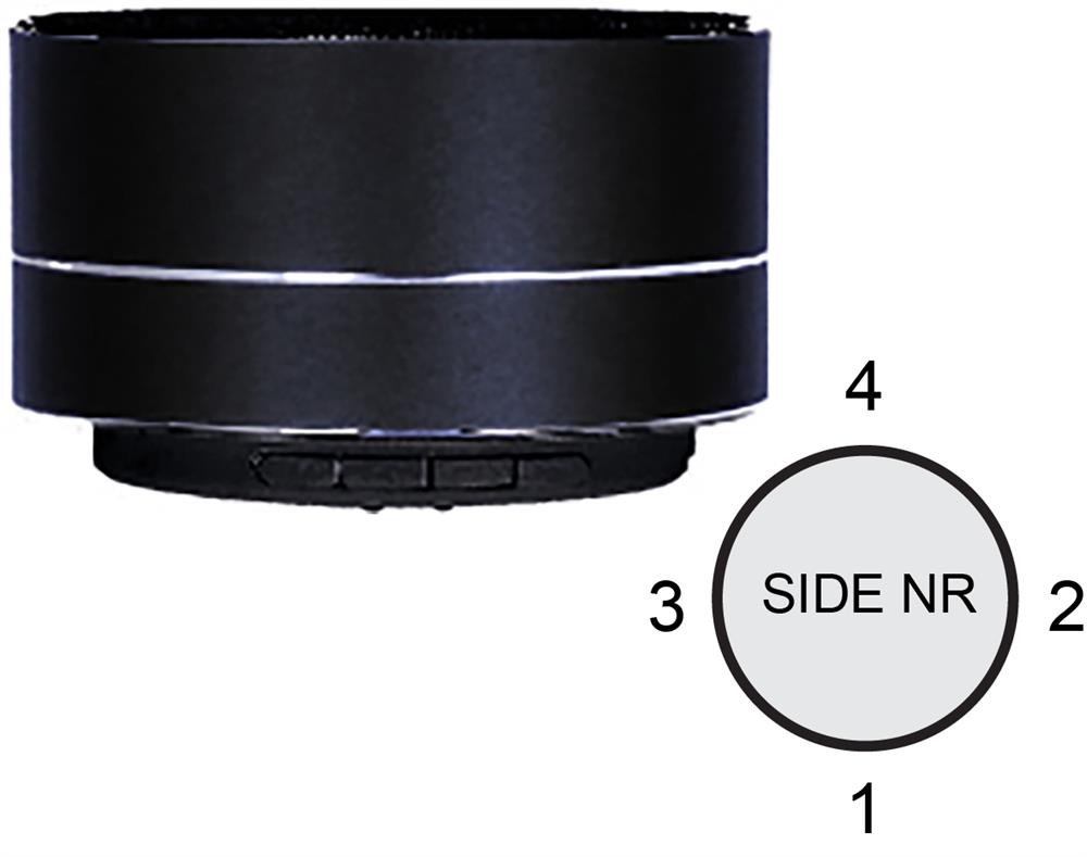 Enceinte aluminium 3 W personnalisée SOUND, côté 1 bas