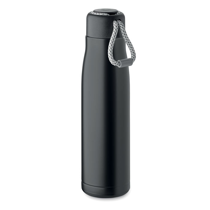 Bouteille isotherme poignée corde personnalisée CORDLE, Noir
