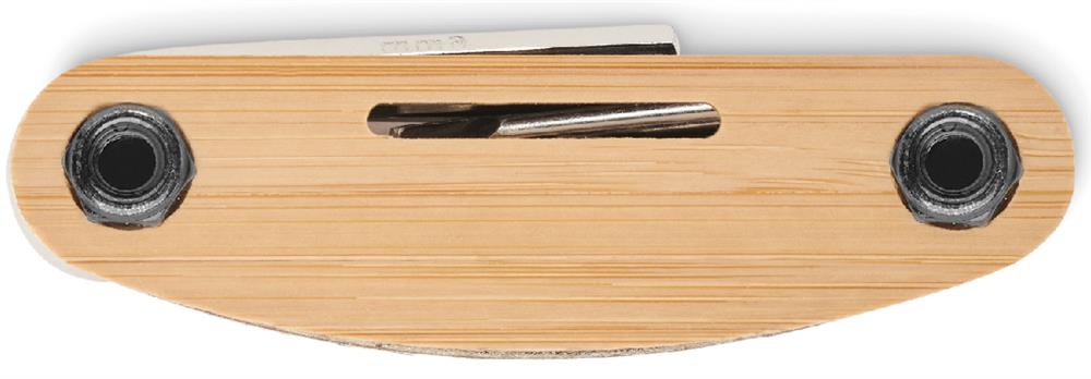 Outil multifonction inox et bambou personnalisé MANO, côté 2