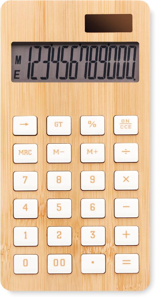 Calculatrice 12 chiffres bambou personnalisée CALCUBIM, écran haut