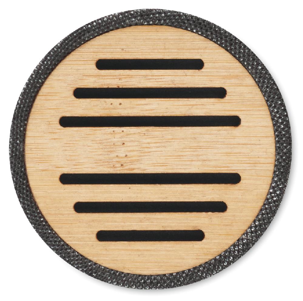 Enceinte bambou et RPET 3 W personnalisée BOOL, dessus