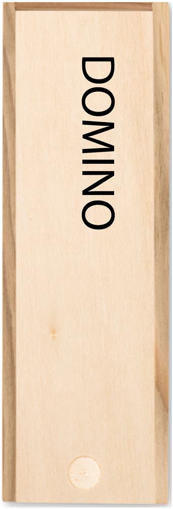 Jeu de dominos en boîte bois personnalisé DOMINO, dessus