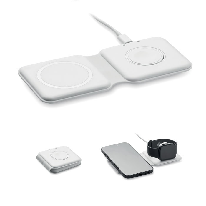 Chargeur sans fil 15 W pliable 2 en 1 personnalisé FLIP