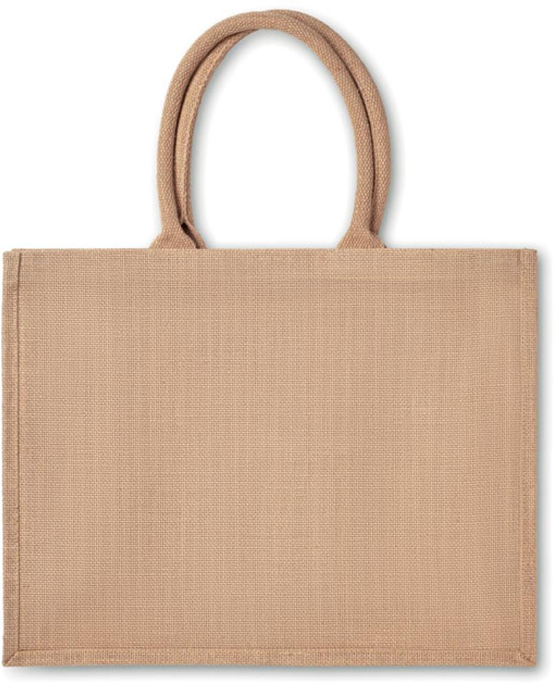 Sac jute laminé personnalisé BRICK LANE, dos (broderie)