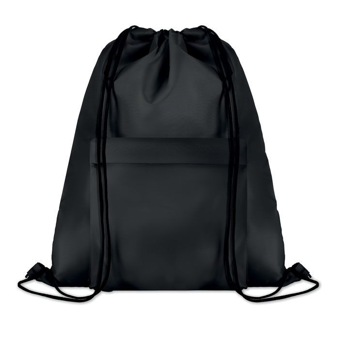 Sac à cordon 210D à poche zippée personnalisé POCKET SHOOP