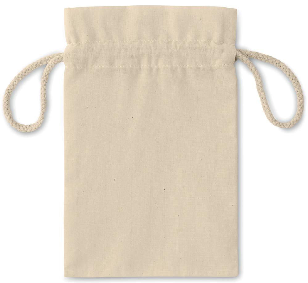 Petit sac en coton 105 g/m² beige personnalisé TASKE SMALL, devant