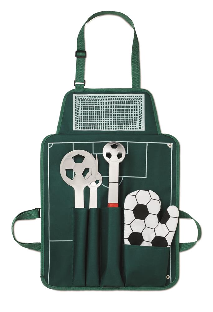 Tablier barbecue 600D avec gant personnalisé DONAU BALLY, poche bas droite
