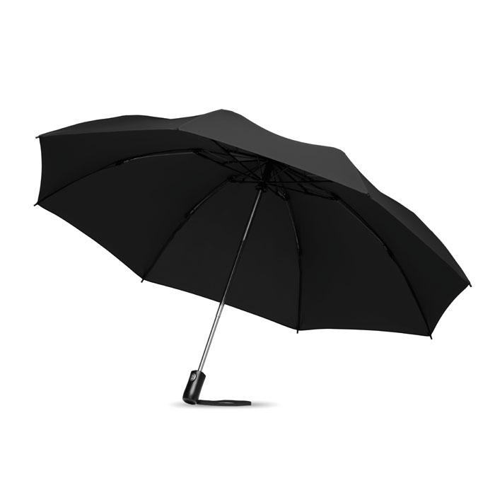 Parapluie pliant réversible personnalisé DUNDEE FOLDABLE, Noir