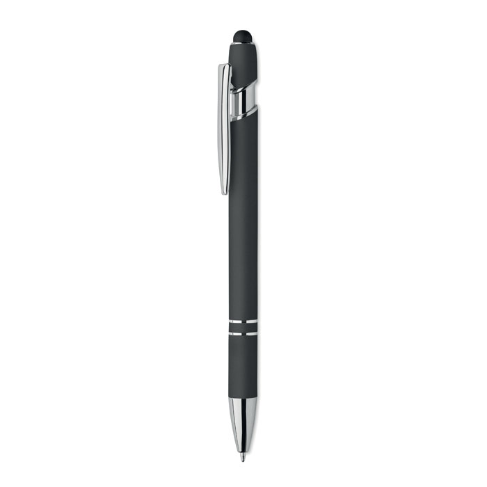 Stylo aluminium recyclé toucher gomme personnalisé SIPARO, Noir