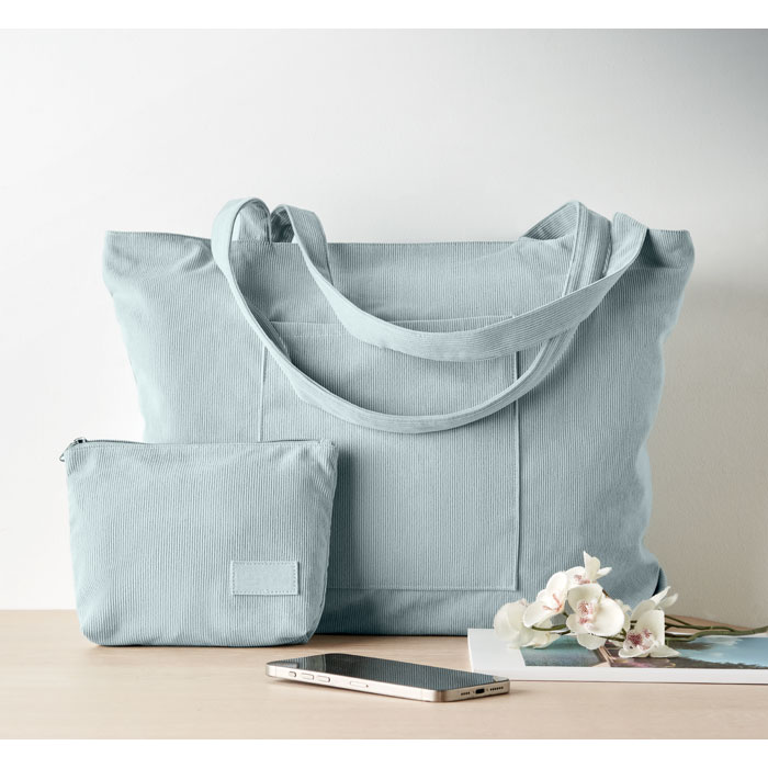Grand sac shopping velours côtelé personnalisé CORDY G