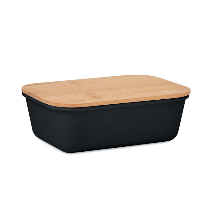 Lunch box couvercle bambou 1 L personnalisée THURSDAY, Noir