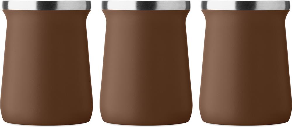 Tasse à maté inox recyclé personnalisée MIYERBA, tour complet
