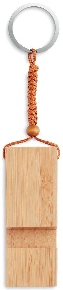 Porte-clés bambou support smartphone personnalisé TRINEU, devant bas