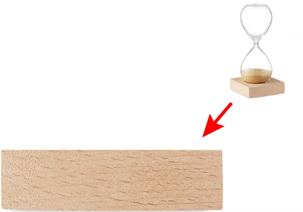 Sablier 5 minutes en verre personnalisé DESERT, base devant