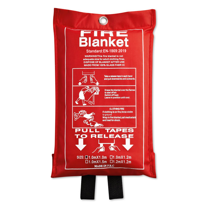 Couverture anti-feu fibre de verre personnalisée BLAKE, Rouge