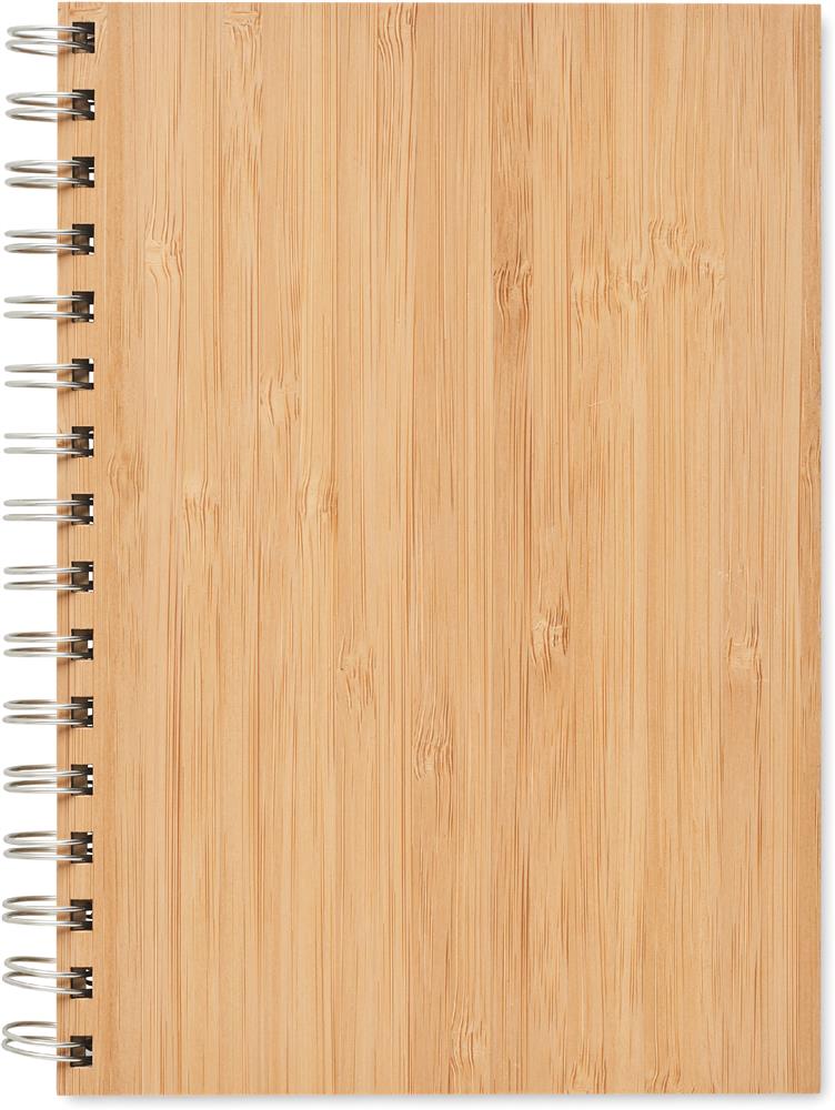 Carnet A5 bambou à spirale personnalisé BRAM, devant