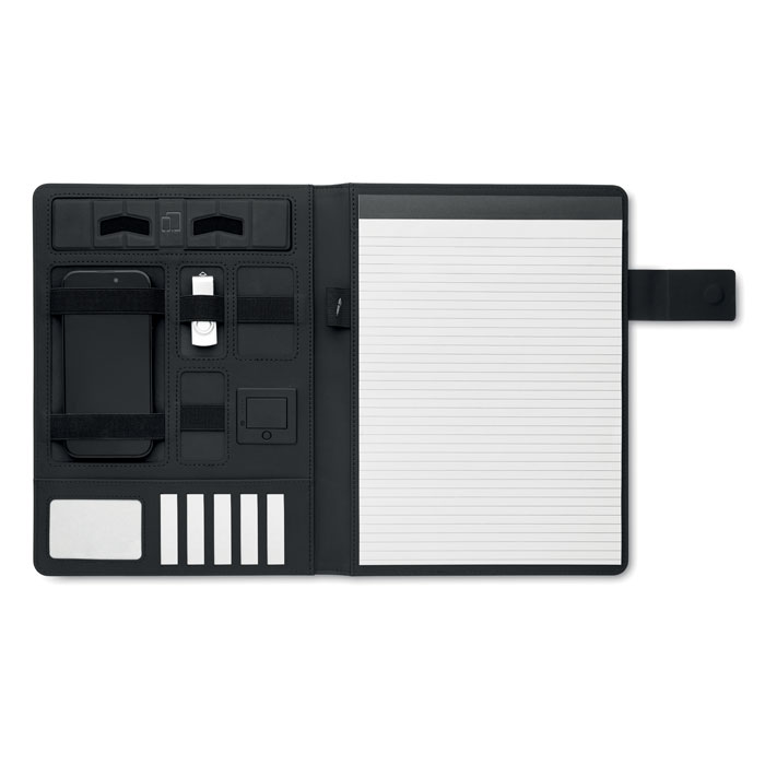 Conférencier A4 chargeur sans fil 15W personnalisé BURGUS, Noir