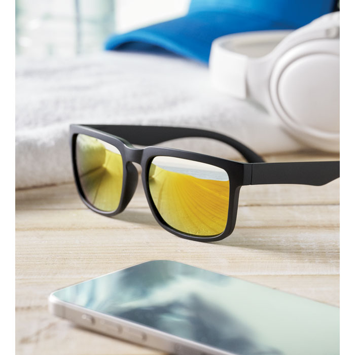 Lunettes de soleil miroir monture mate personnalisées CRETE