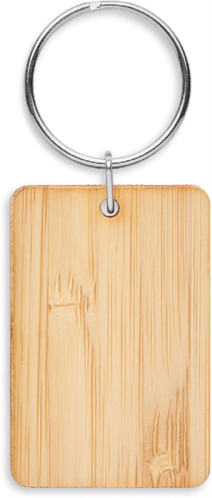Porte-clés rectangulaire bambou personnalisé ANGLEBOO, côté 2