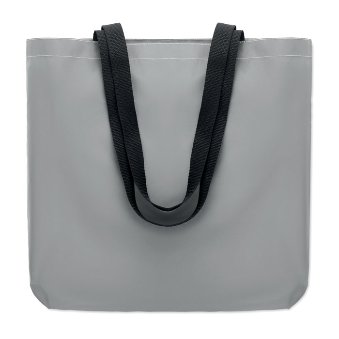 Tote bag réfléchissant polyester personnalisé VISI TOTE, Argent Mat