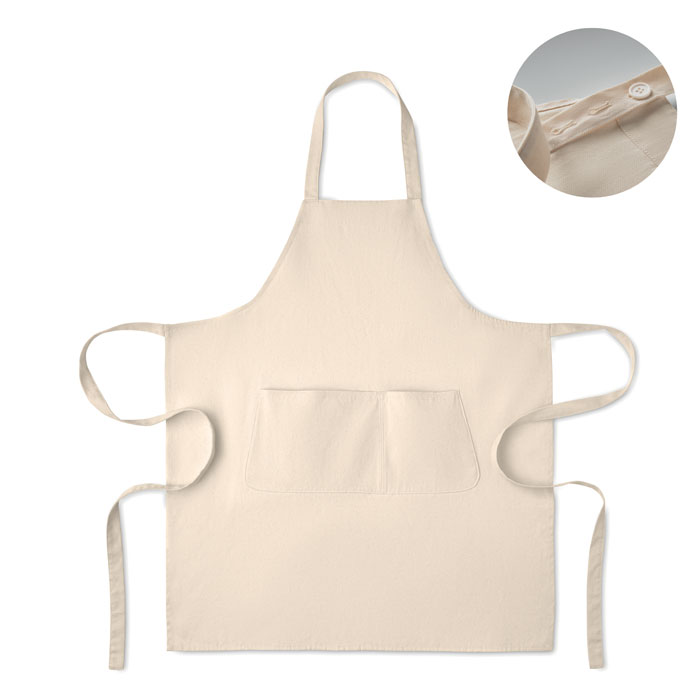 Tablier coton bio beige personnalisé GAMMA