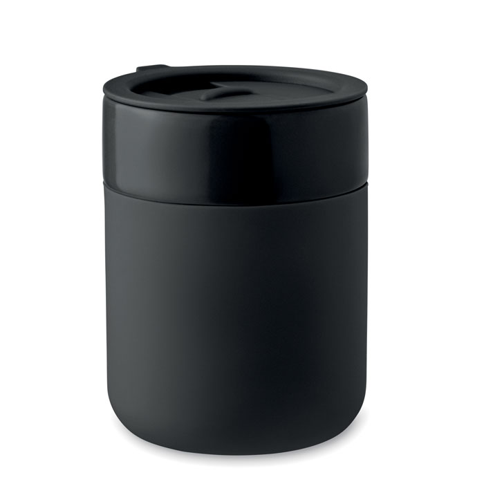 Gobelet céramique manchon silicone personnalisé QERAM, Noir