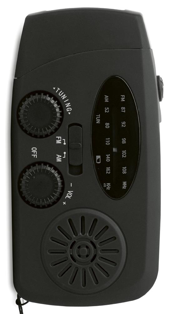 Radio portable solaire à manivelle personnalisée ONDA, devant