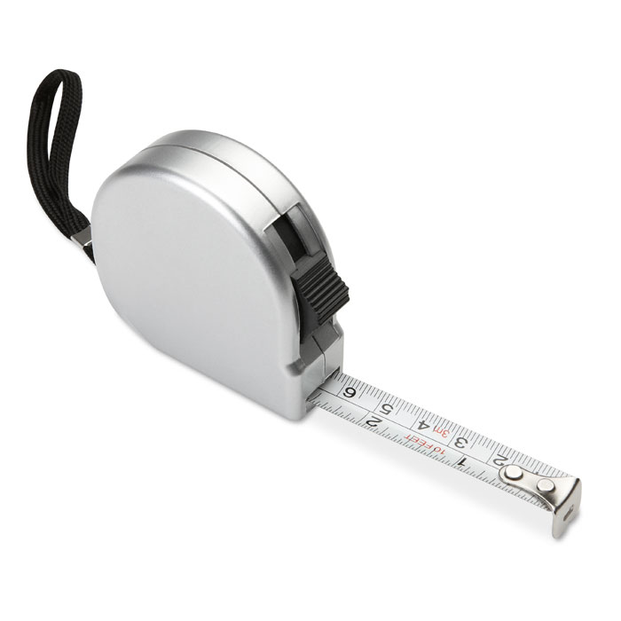 Mètre ruban 2 m argent mat personnalisé MELO